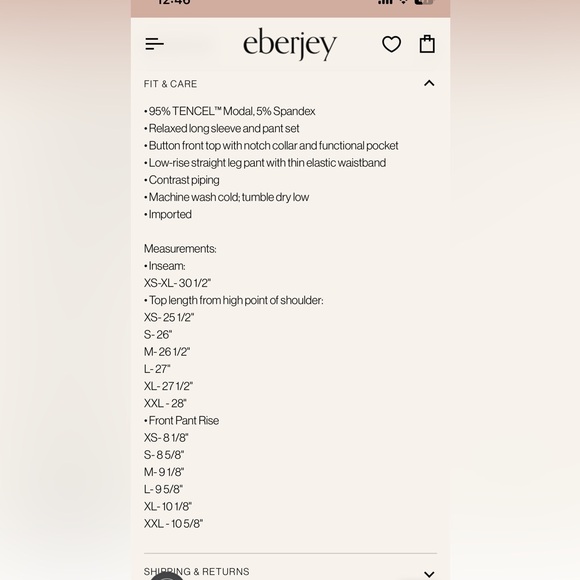 NWT! Eberjey Teal Modal Long Sleeve Pajama Set - Picture 10 of 10